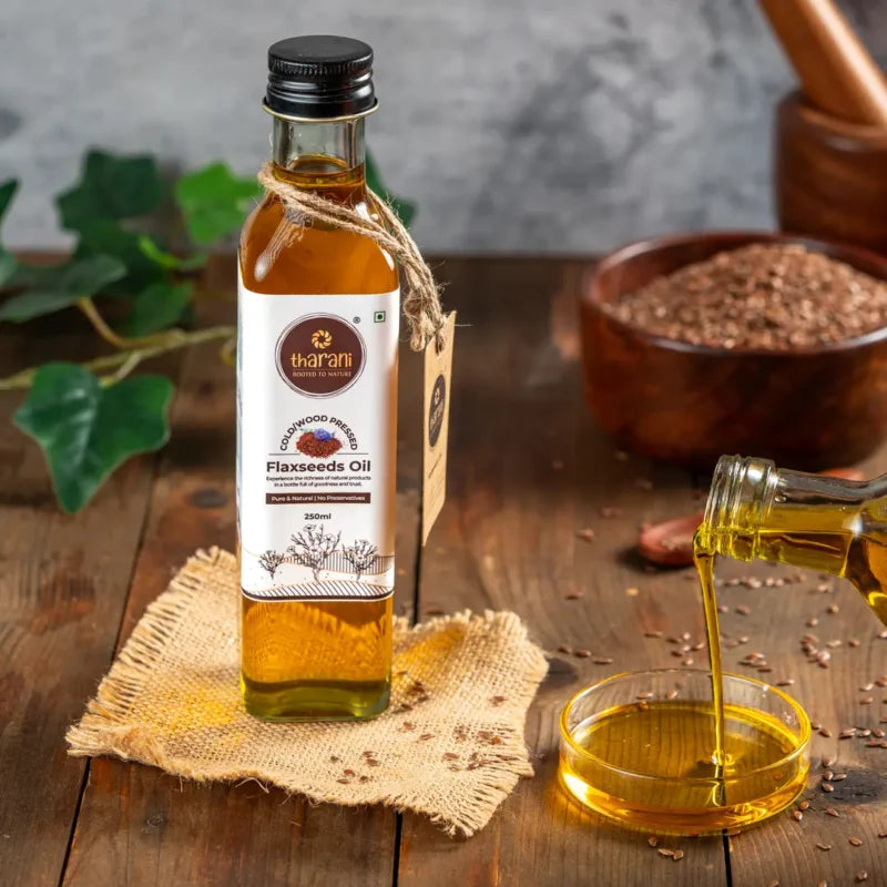 Wood/Cold-Pressed Flaxseed Oil – Omega-3 Rich & Fresh