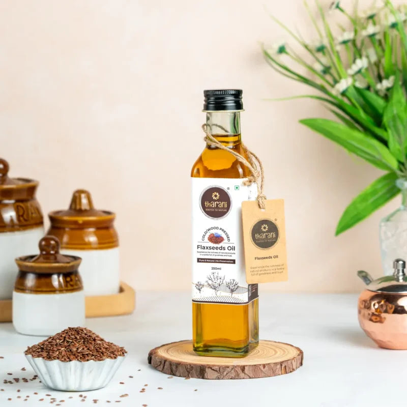 Wood/Cold-Pressed Flaxseed Oil – Omega-3 Rich & Fresh