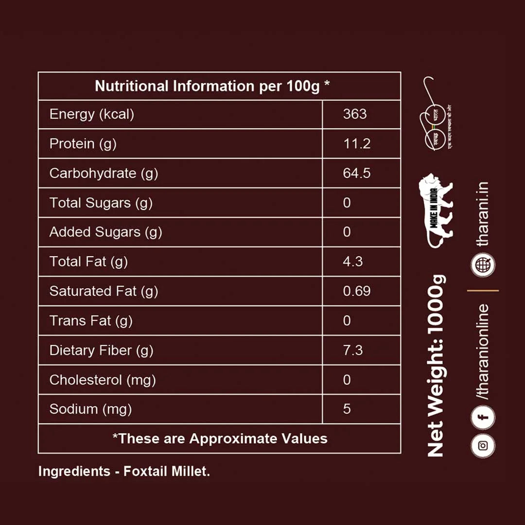Foxtail Millet Rice ( Navane, Korra )